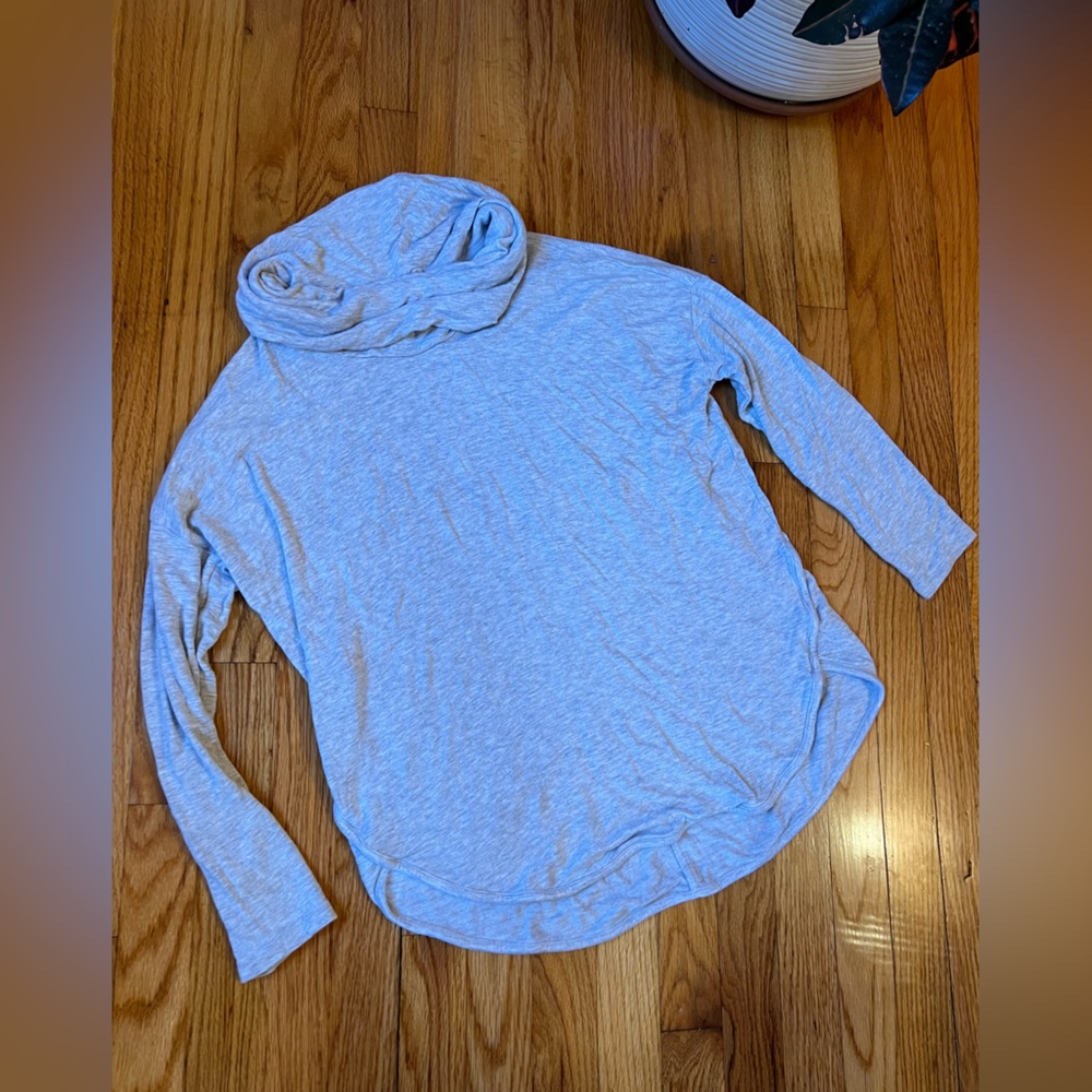 Lou & Grey - oversized cowl neck heather gray long sleeve top